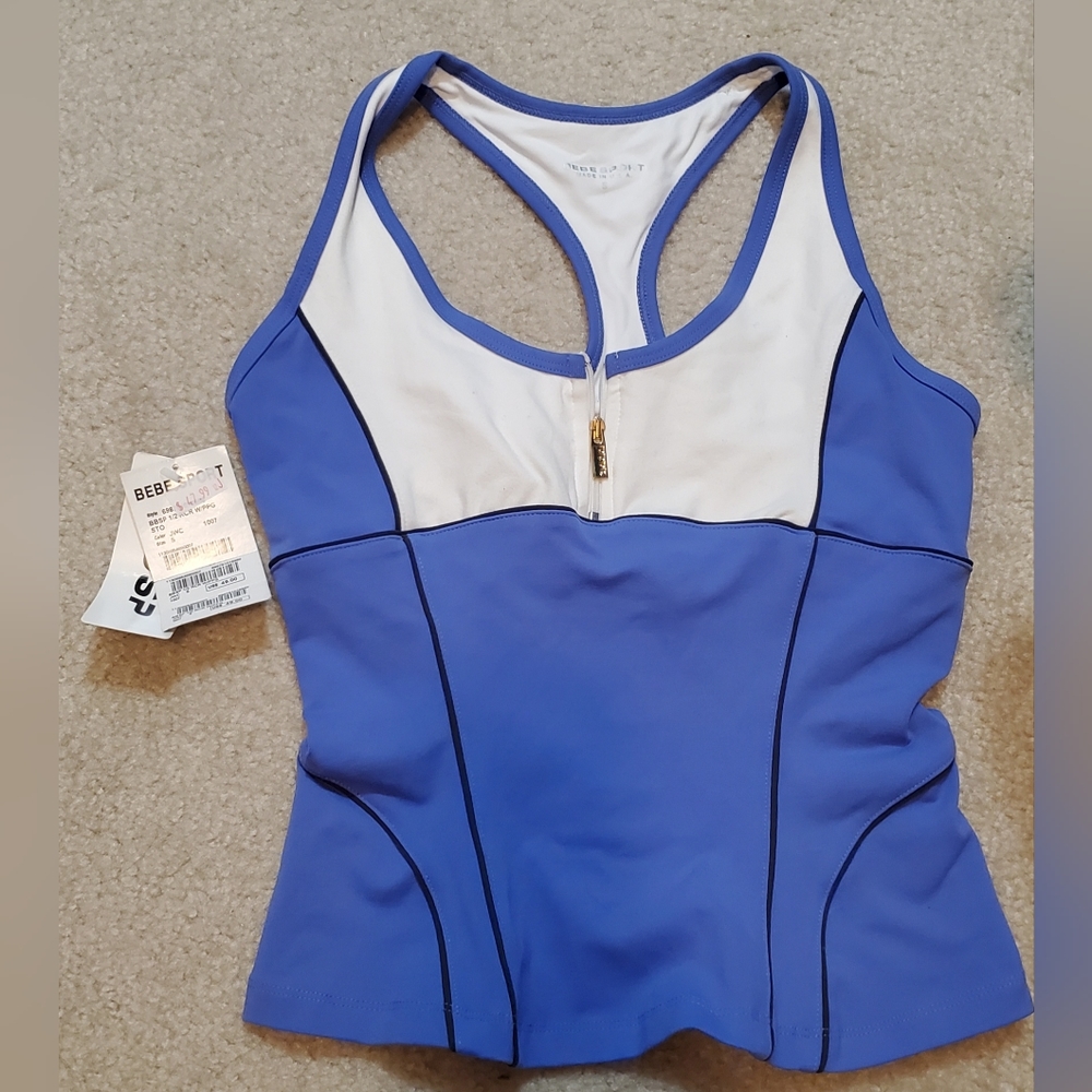 Performance Tank Top Blue NWT Bebe